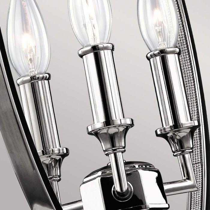 Elstead Lighting Corinne 3 Light Medium Pendant - Polished Nickel Crystals