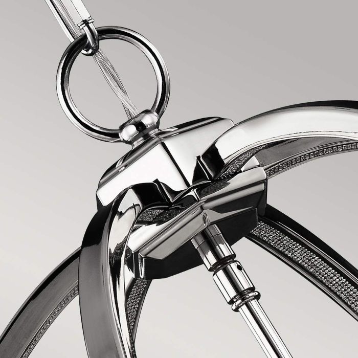 Elstead Lighting Corinne 3 Light Medium Pendant - Polished Nickel Crystals