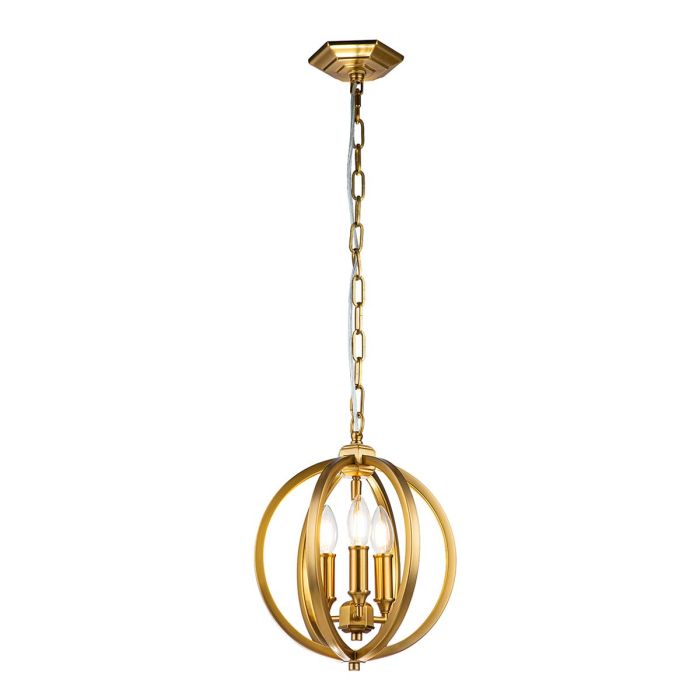 elstead lighting Corinne 3 Light Small Pendant - Burnished Brass