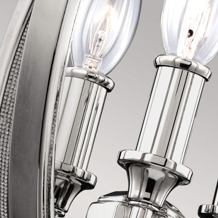 Elstead Lighting Corinne 3 Light Small Pendant - Polished Nickel Crystals