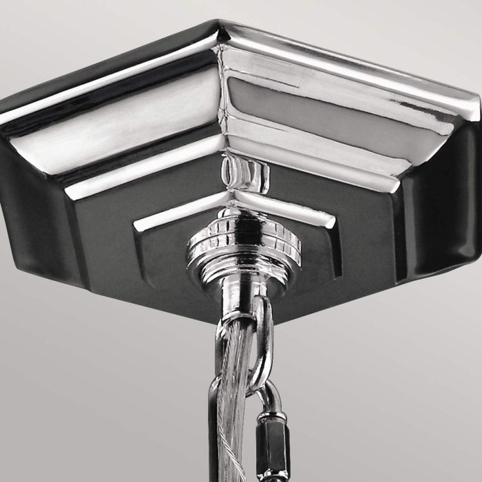 Elstead Lighting Corinne 3 Light Small Pendant - Polished Nickel Crystals