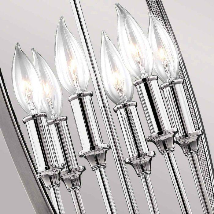 Elstead Lighting Corinne 6 Light Pendant - Polished Nickel Crystals