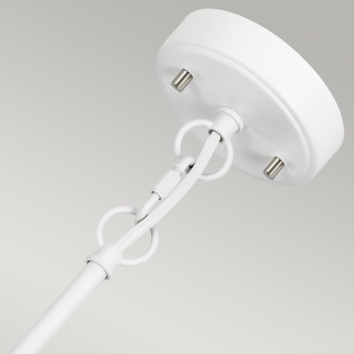 Elstead Lighting Corona 2 Light Pendant - White Satin Painted/ Polished Nickel