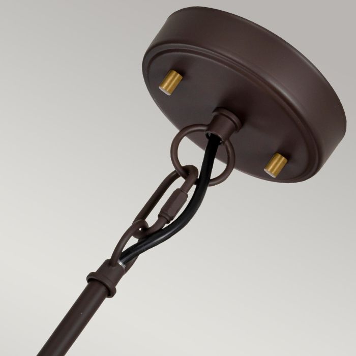 Elstead Lighting Corona 3 Light Pendant - Museum Bronze Dark Brown Painted/ Aged Brass