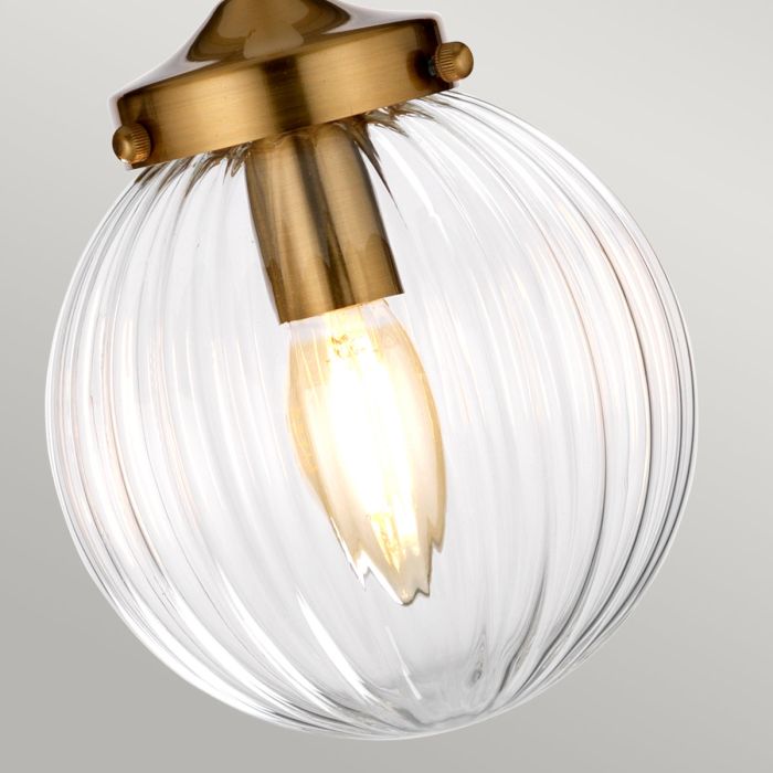 Elstead Lighting Cosmos 1 Light Pendant - Cream Painted And Aged Brass