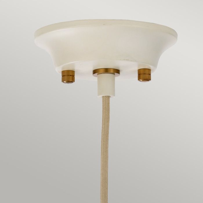 Elstead Lighting Cosmos 1 Light Pendant - Cream Painted And Aged Brass