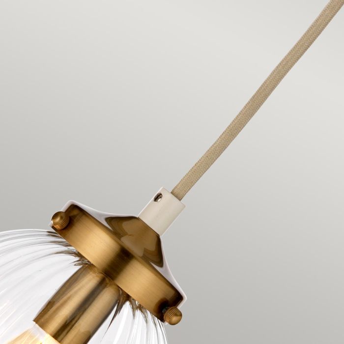 Elstead Lighting Cosmos 1 Light Pendant - Cream Painted And Aged Brass