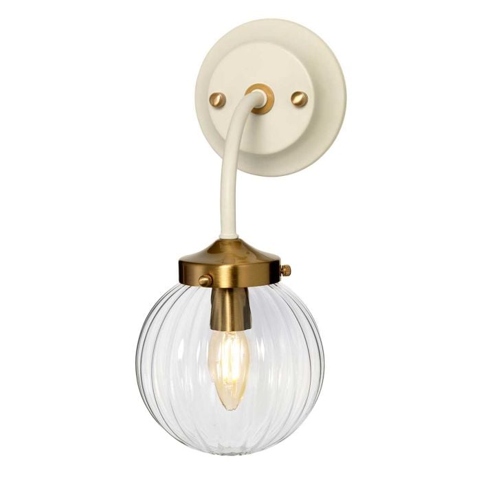 elstead lighting Cosmos 1 Light Wall Light - Cream Painted and Aged Brass