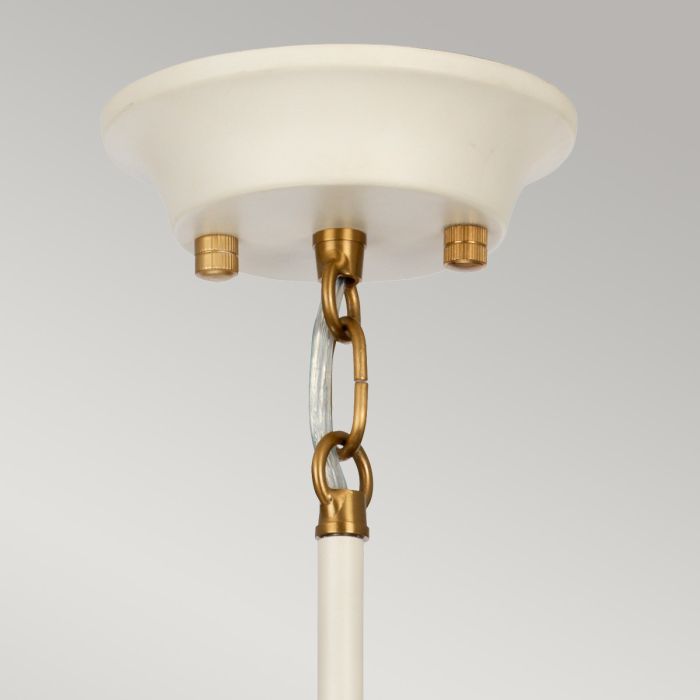 Elstead Lighting Cosmos 5 Light Pendant - Cream Painted And Aged Brass