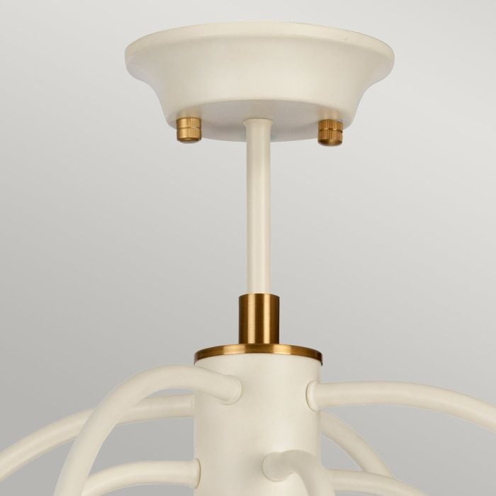 Elstead Lighting Cosmos 9 Light Pendant - Cream Painted And Aged Brass