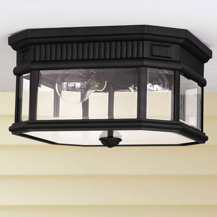 Elstead Lighting Cotswold Lane 2 Light Flush Ceiling Mount - Black