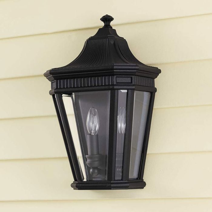 Elstead Lighting Cotswold Lane 2 Light Half Wall Lantern - Black
