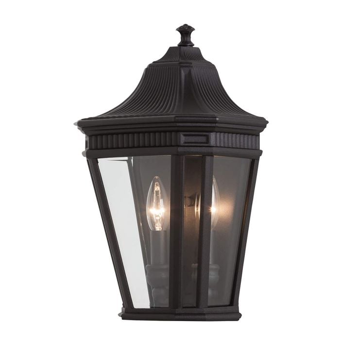 elstead lighting Cotswold Lane 2 Light Half Wall Lantern - Black
