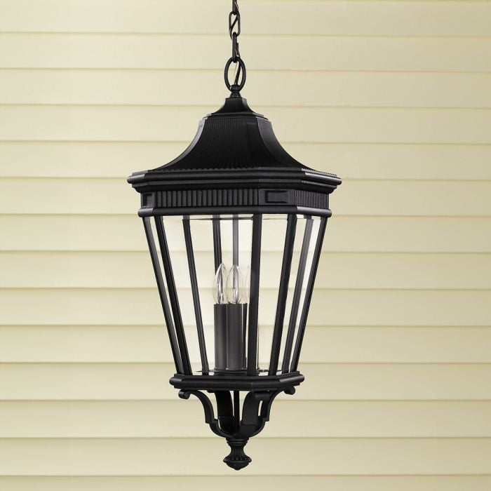 Elstead Lighting Cotswold Lane 3 Light Large Chain Lantern - Black