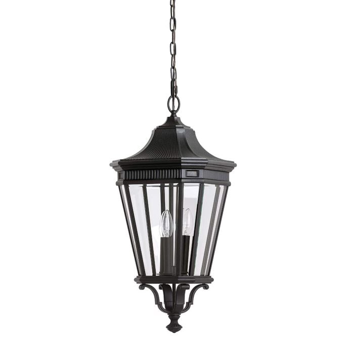 elstead lighting Cotswold Lane 3 Light Large Chain Lantern - Black