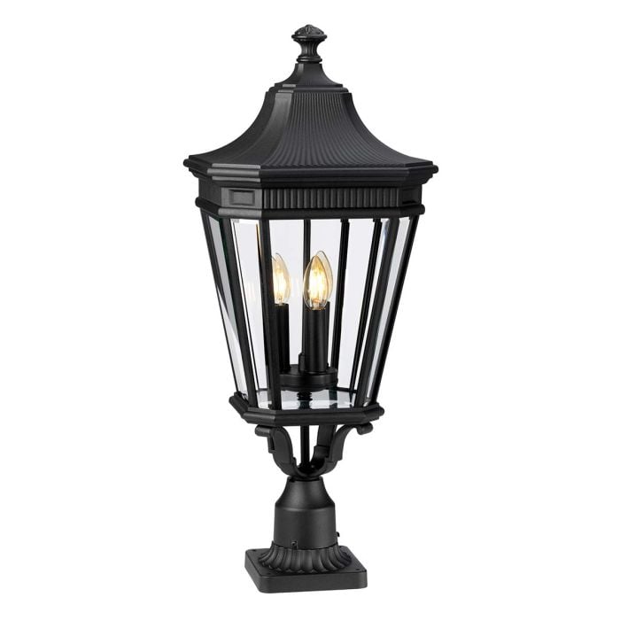 elstead lighting Cotswold Lane 3 Light Large Pedestal - Black