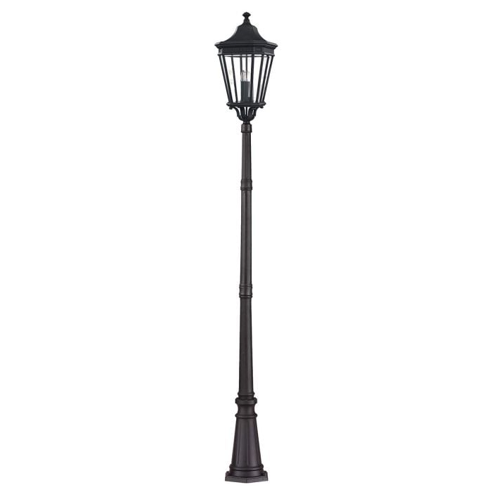 elstead lighting Cotswold Lane 3 Light Large Post - Black
