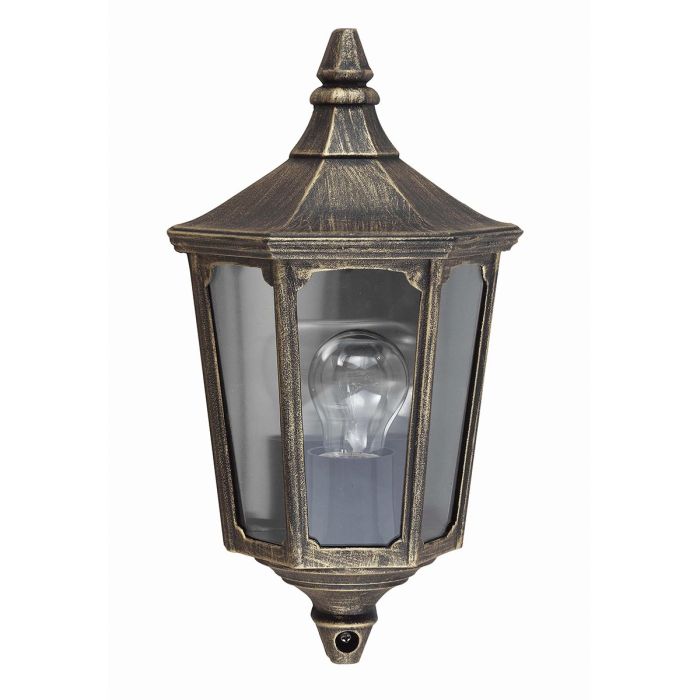 elstead lighting Cricklade 1 Light Half Lantern - Black/Gold