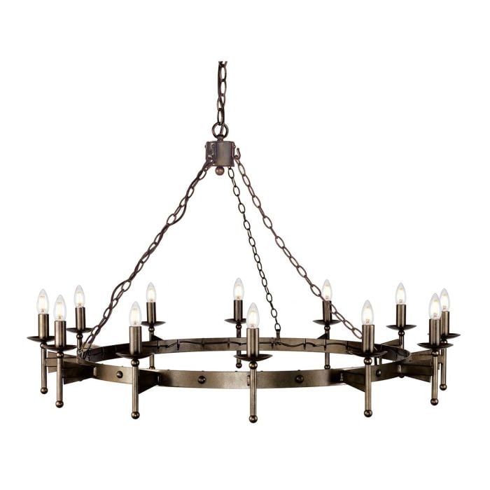 elstead lighting Cromwell 12 Light Chandelier - Old Bronze