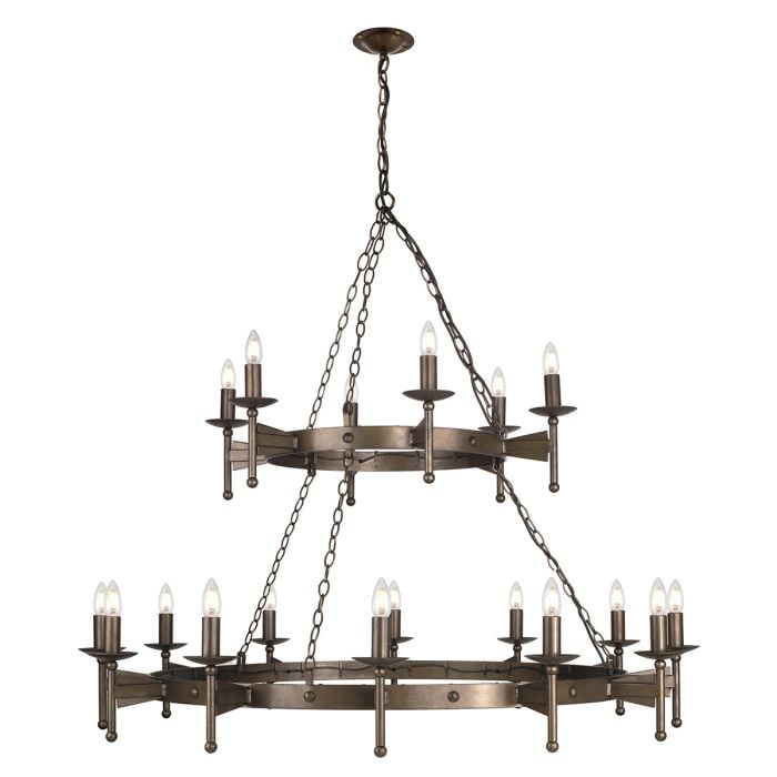 elstead lighting Cromwell 18 Light Chandelier - Old Bronze