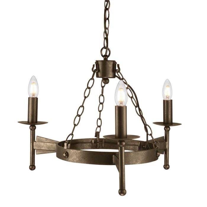 elstead lighting Cromwell 3 Light Chandelier - Old Bronze
