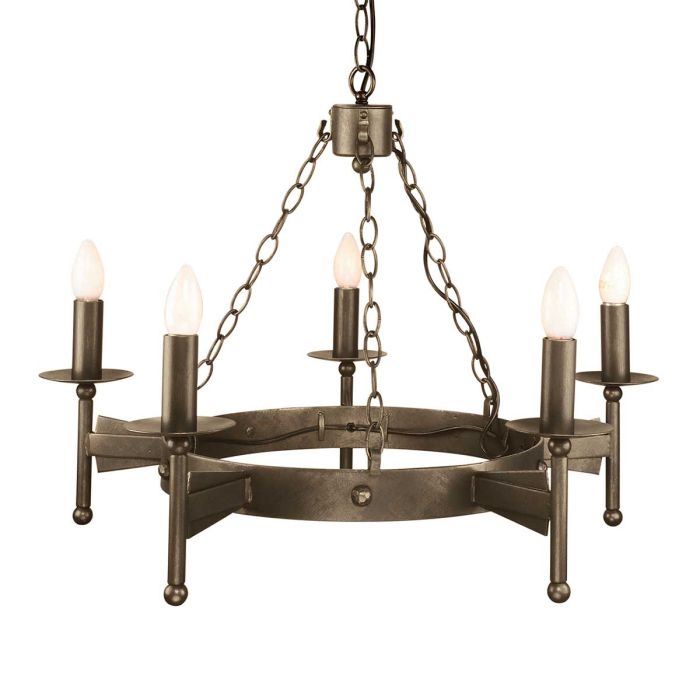 elstead lighting Cromwell 5 Light Chandelier - Old Bronze