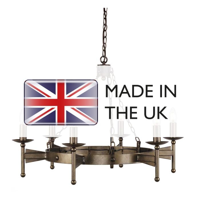 Elstead Lighting Cromwell 6 Light Chandelier - Old Bronze