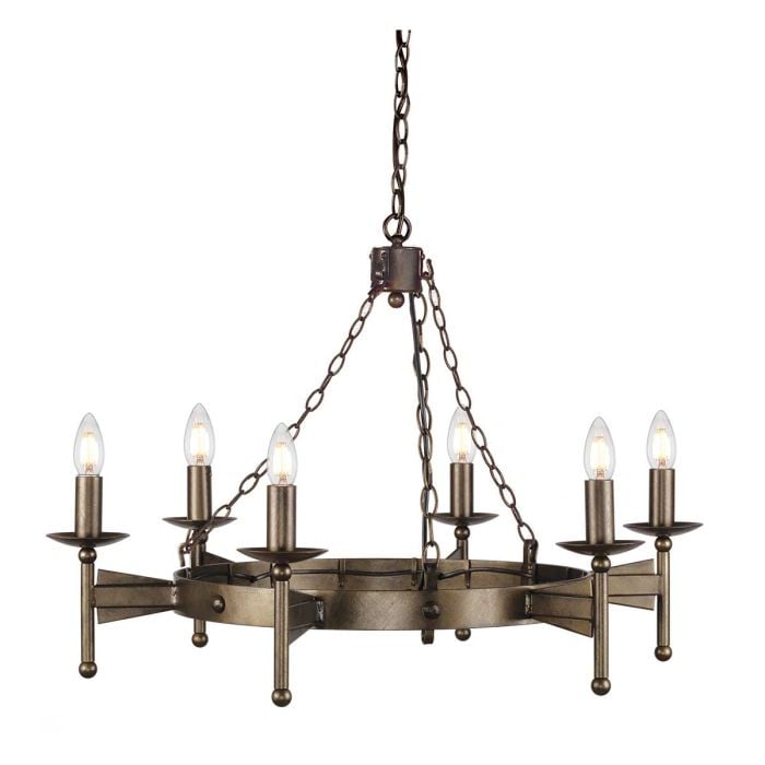 elstead lighting Cromwell 6 Light Chandelier - Old Bronze