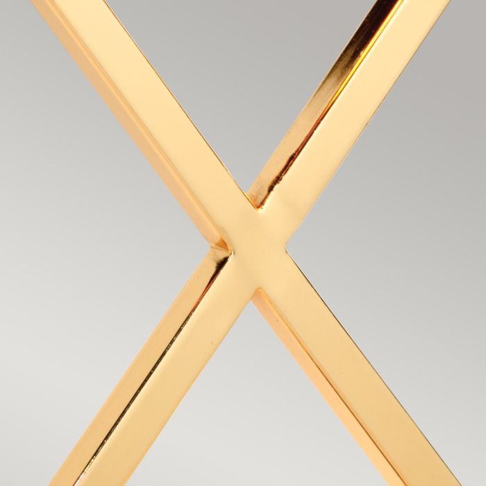 Elstead Lighting Cross Table Lamp - Polished Gold With Ivory Shade
