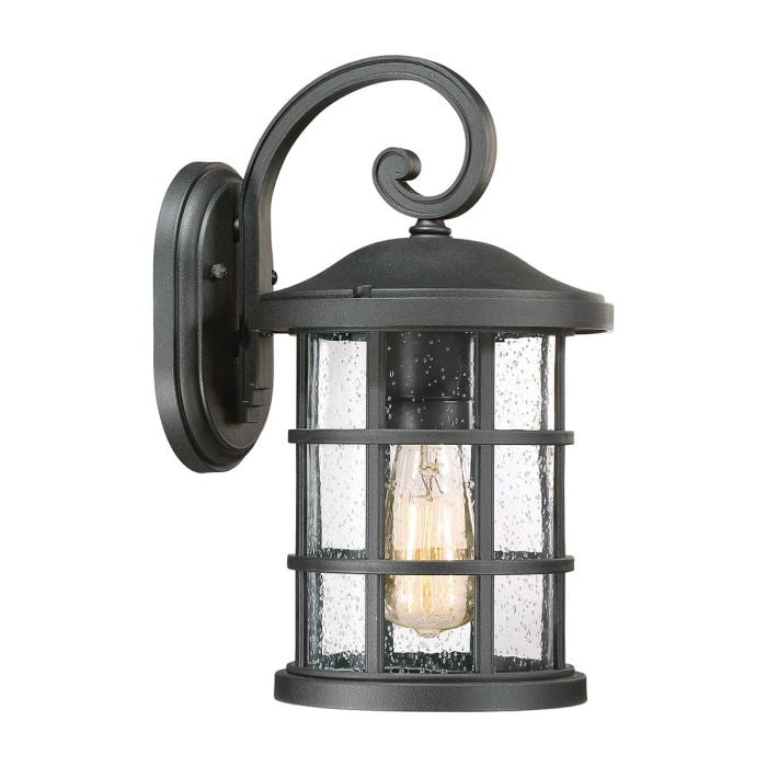elstead lighting Crusade 1 Light Medium Wall Lantern - Earth Black