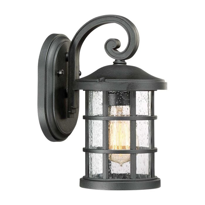 elstead lighting Crusade 1 Light Small Wall Lantern - Earth Black