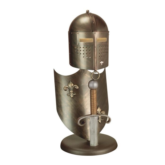elstead lighting Crusader 1 Light Table Lamp - Burnished Bronze