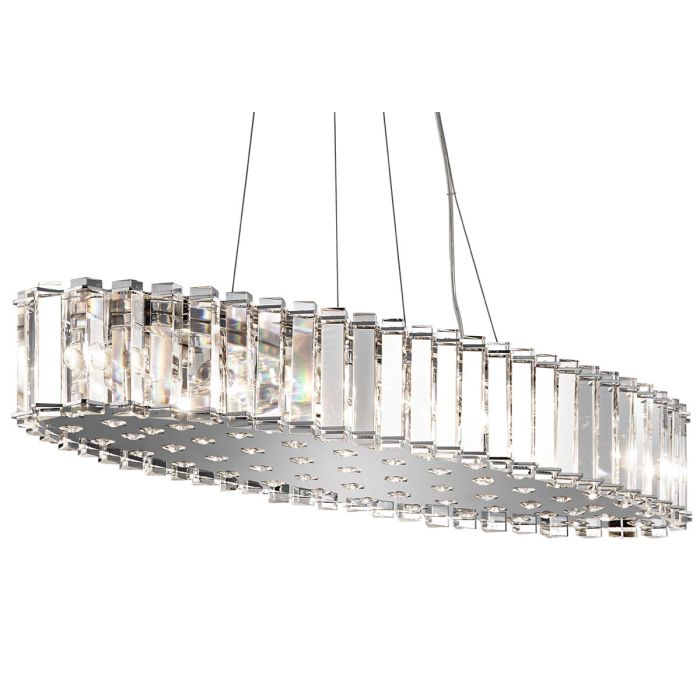 elstead lighting Crystal Skye 12 Light Island Pendant - Chrome