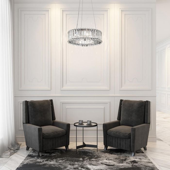 Elstead Lighting Crystal Skye 6 Light Pendant - Chrome