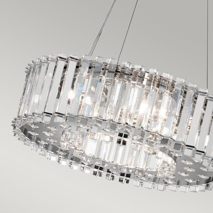 Elstead Lighting Crystal Skye 6 Light Pendant - Chrome