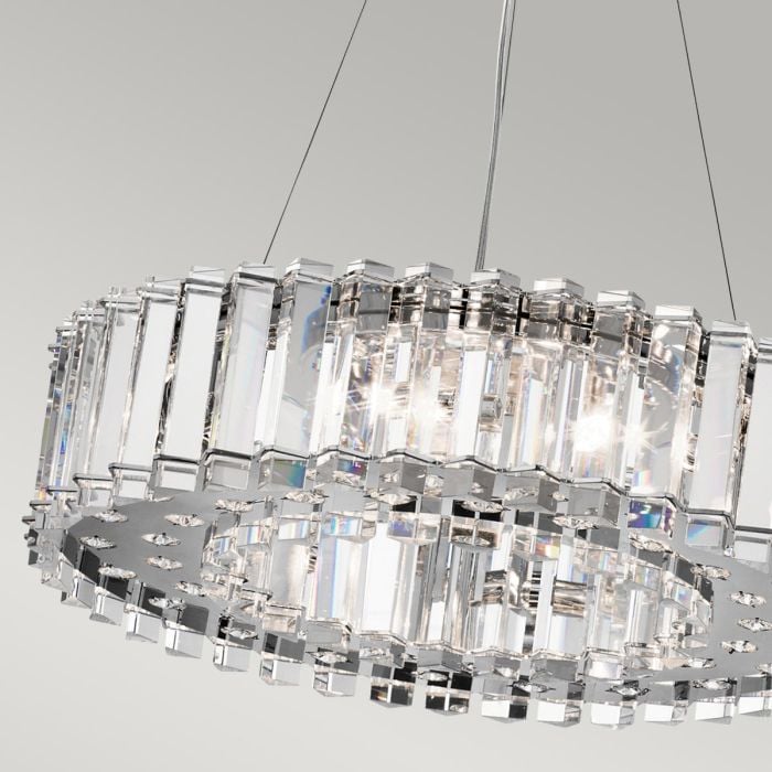Elstead Lighting Crystal Skye 8 Light Chandelier - Chrome