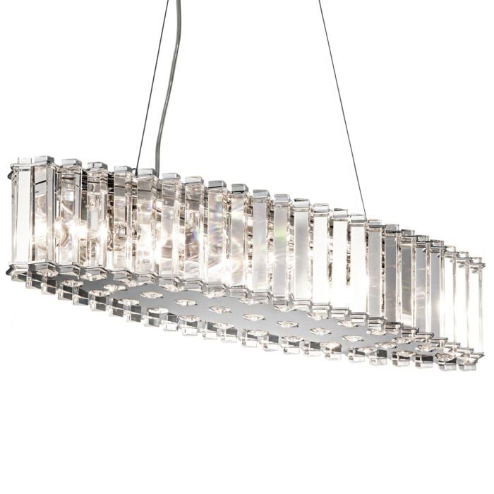 elstead lighting Crystal Skye 8 Light Island Chandelier - Chrome