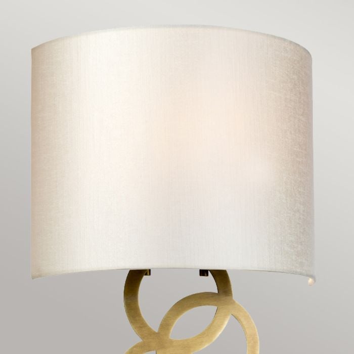 Elstead Lighting Curtis Medium 1 Light Wall Light - Aged Brass With Ivory Faux Silk Shade