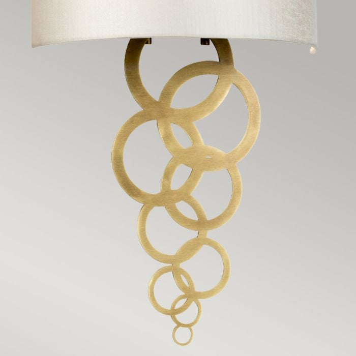 Elstead Lighting Curtis Medium 1 Light Wall Light - Aged Brass With Ivory Faux Silk Shade