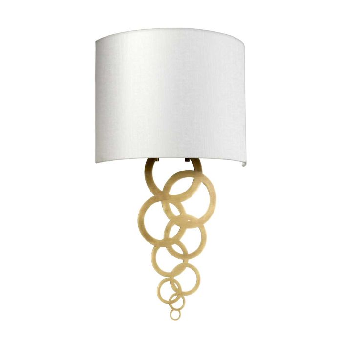 Elstead Lighting Curtis Medium 1 Light Wall Light - Aged Brass With Ivory Faux Silk Shade