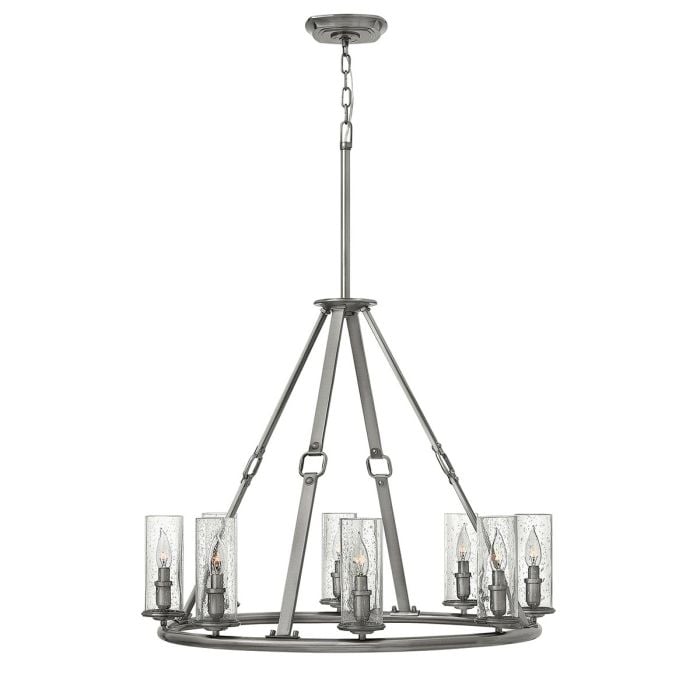 elstead lighting Dakota 8 Light Chandelier - Polished Antique Nickel