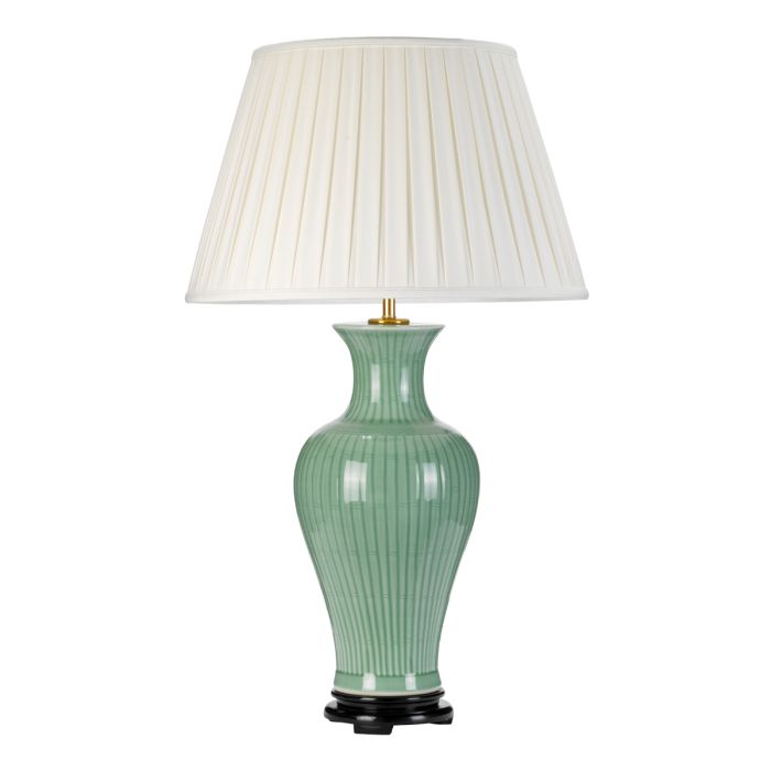 elstead lighting Dalian 1 Light Table Lamp with Tall Empire Shade - Celadon with Ivory Shade