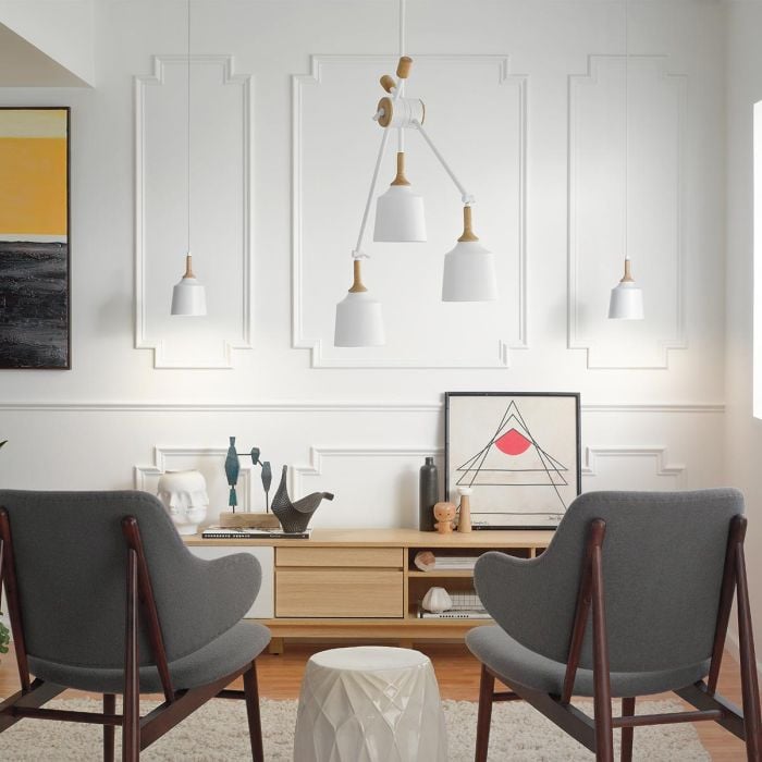 Elstead Lighting Danika 3 Light Linear Chandelier - White