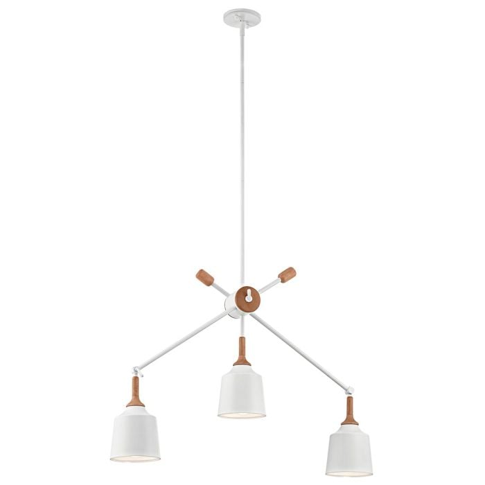 elstead lighting Danika 3 Light Linear Chandelier - White