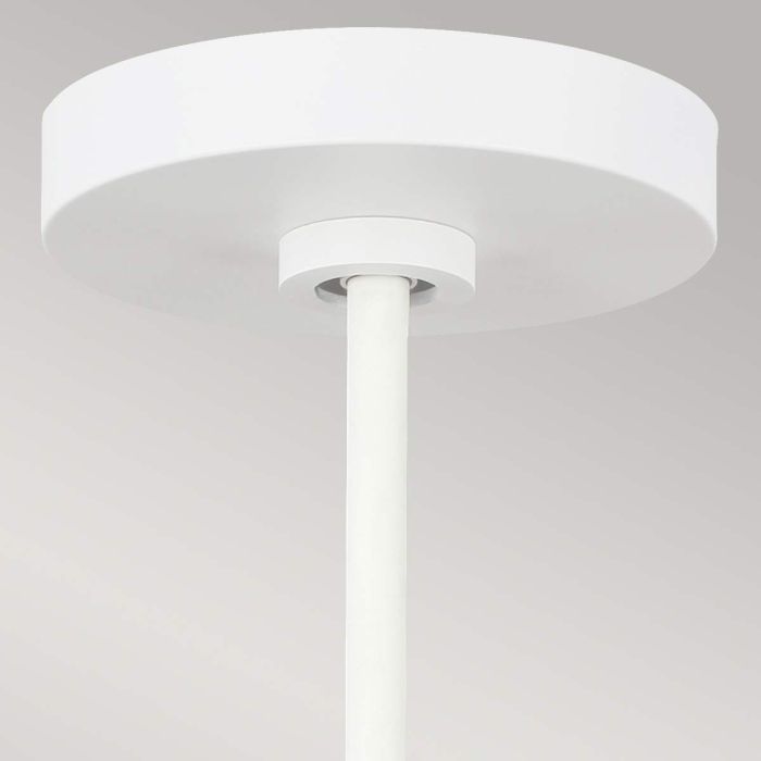 Elstead Lighting Darwin 1 Light Pendant - Matte White With Wood Accent
