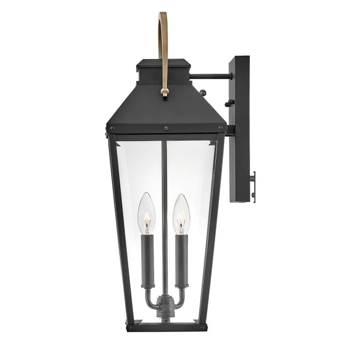 Elstead Lighting Dawson 1 Lt Outdoor Large Wall Lantern - Black With Burnished Bronze Accent