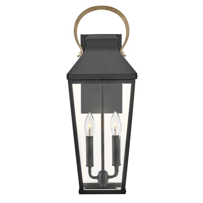 Elstead Lighting Dawson 1 Lt Outdoor Large Wall Lantern - Black With Burnished Bronze Accent