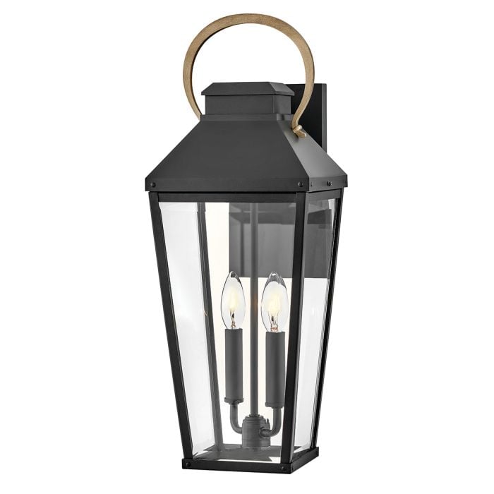 elstead lighting Dawson 1 lt Outdoor Large Wall Lantern - Black with Burnished Bronze accent