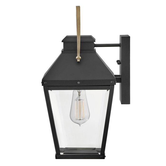 Elstead Lighting Dawson 1 Lt Outdoor Medium Wall Lantern - Black With Burnished Bronze Accent