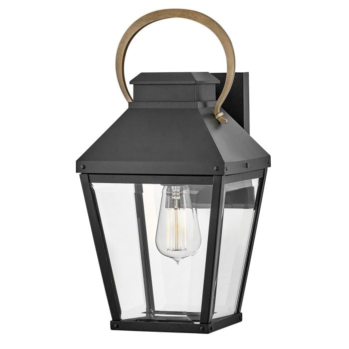 elstead lighting Dawson 1 lt Outdoor Medium Wall Lantern - Black with Burnished Bronze accent